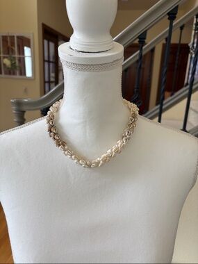 Cream & Tan Shell Choker Necklace - Women Jewelry